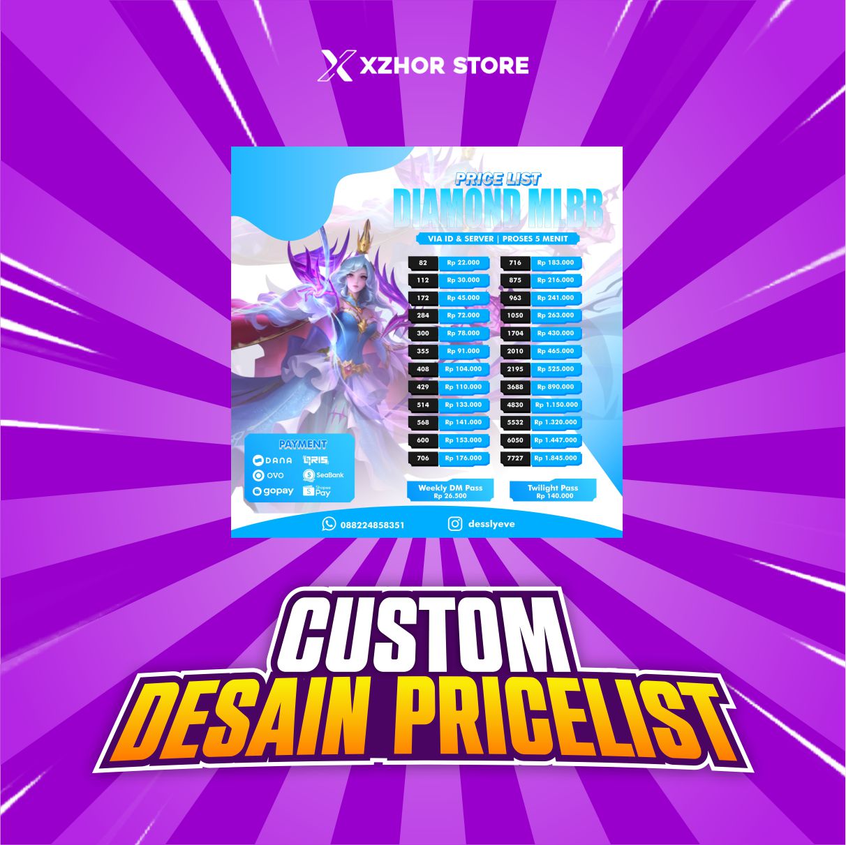 Desain PriceList — Untuk Jasa, Toko, & Brand Personal